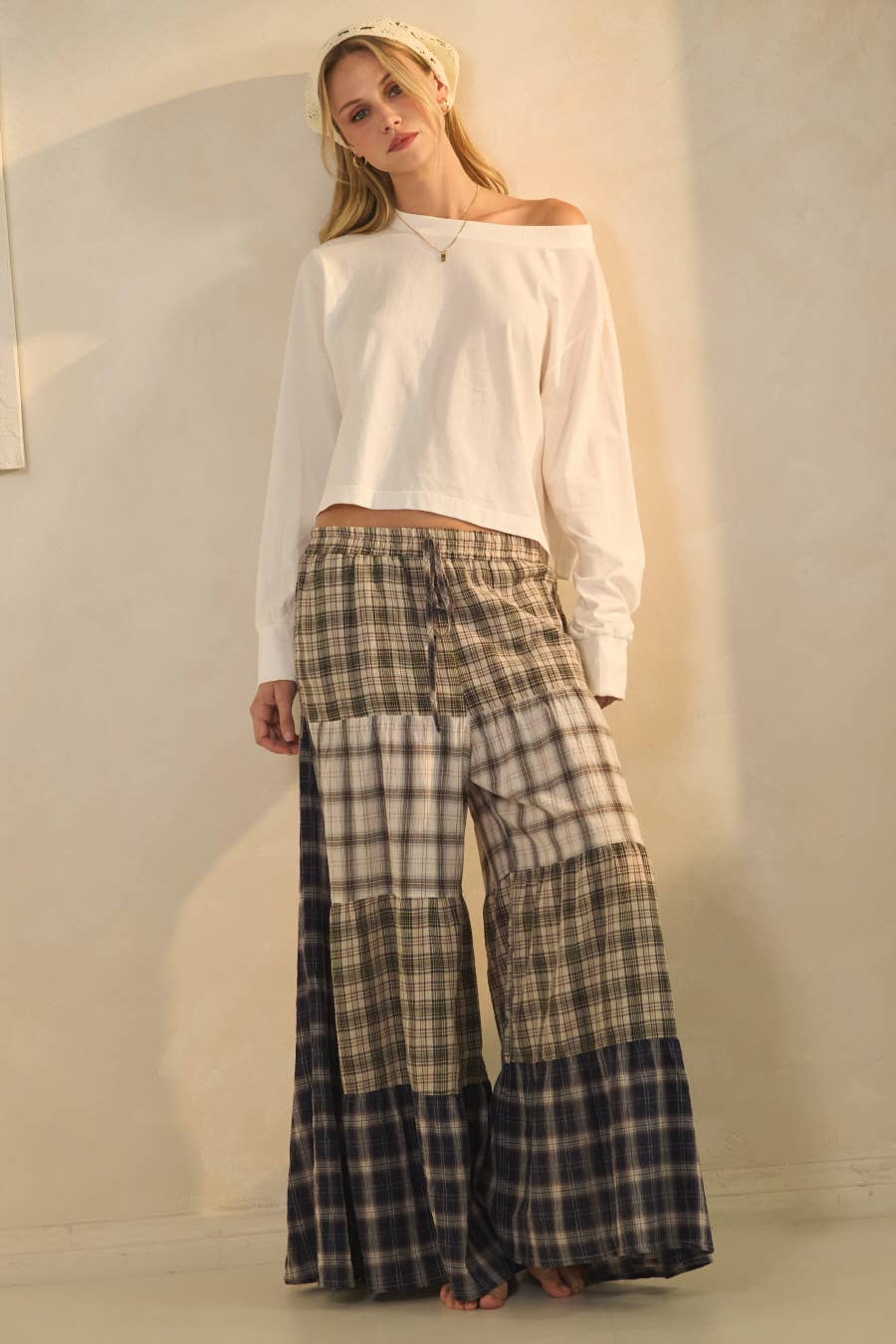 Plus Relaxed Patchwork Pants