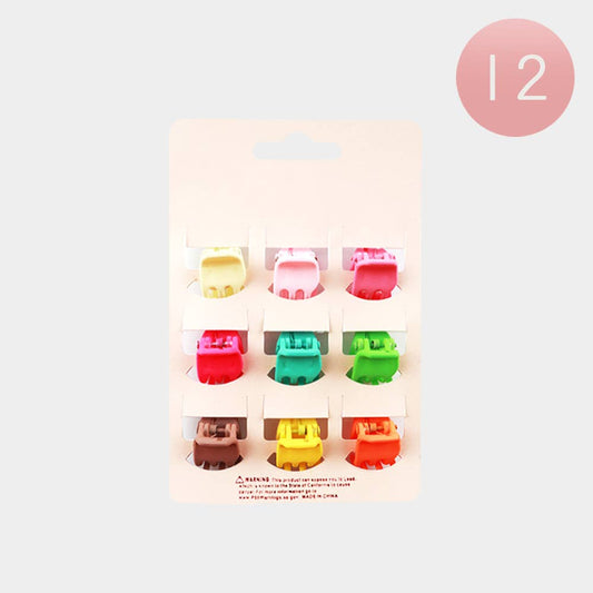 12 SET OF 9 - Mini Hair Claw Clip Set