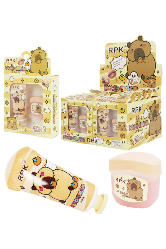 2-in-1 Capybara Hand Lotion And Lip Balm