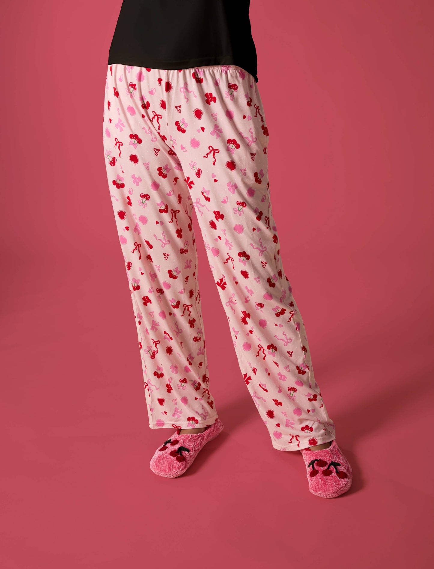 Cherry & Bows Women`s PJ Pant In Bag: Pink / S