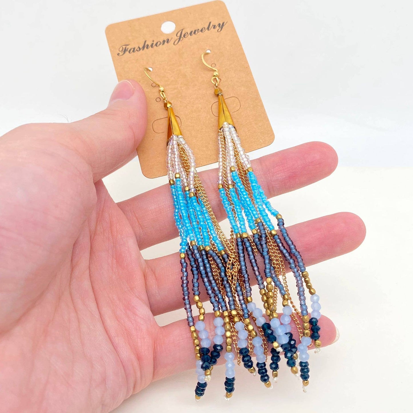 Boho Hand-woven Seed Beads Tassels Earrings - BJ/SB