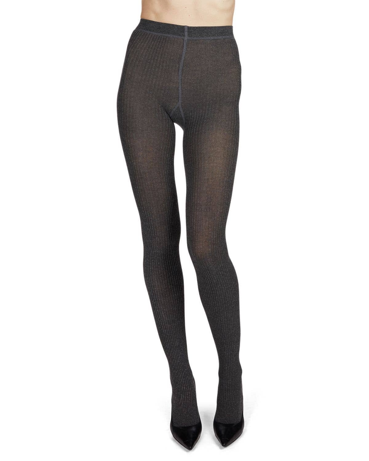 MeMoi Pin Ribbed Cotton Tights