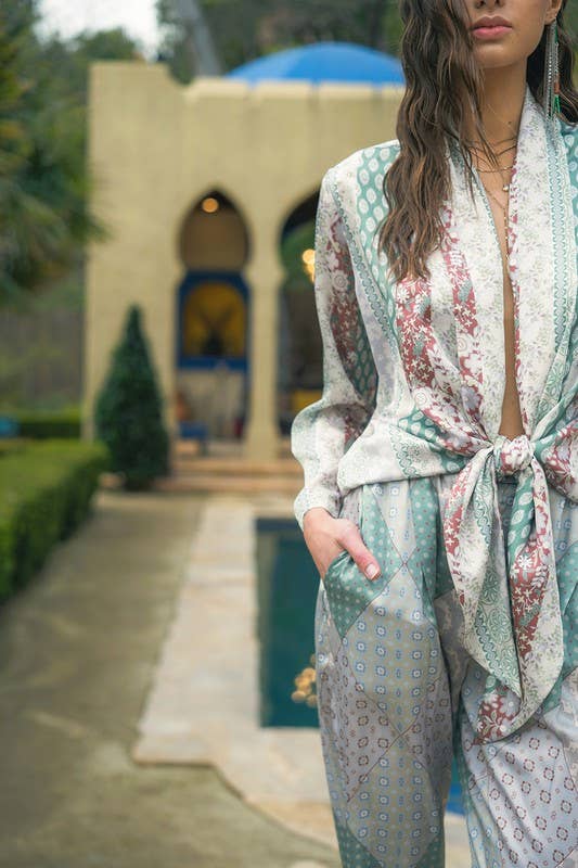Printed Satin Jumpsuit