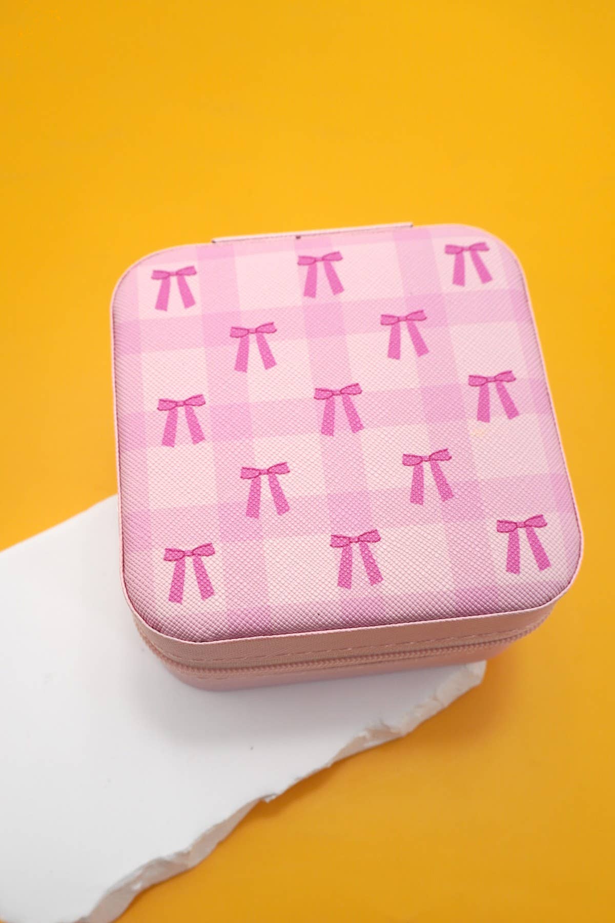 DESIGNED JEWELRY ORGANIZER TRAVEL BOX CASE | 40P566: FLOWER C OFF WHITE