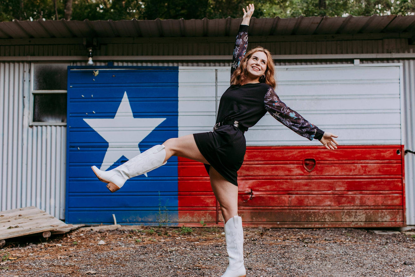 MK399 Texas Rodeo Mesh LS Dress