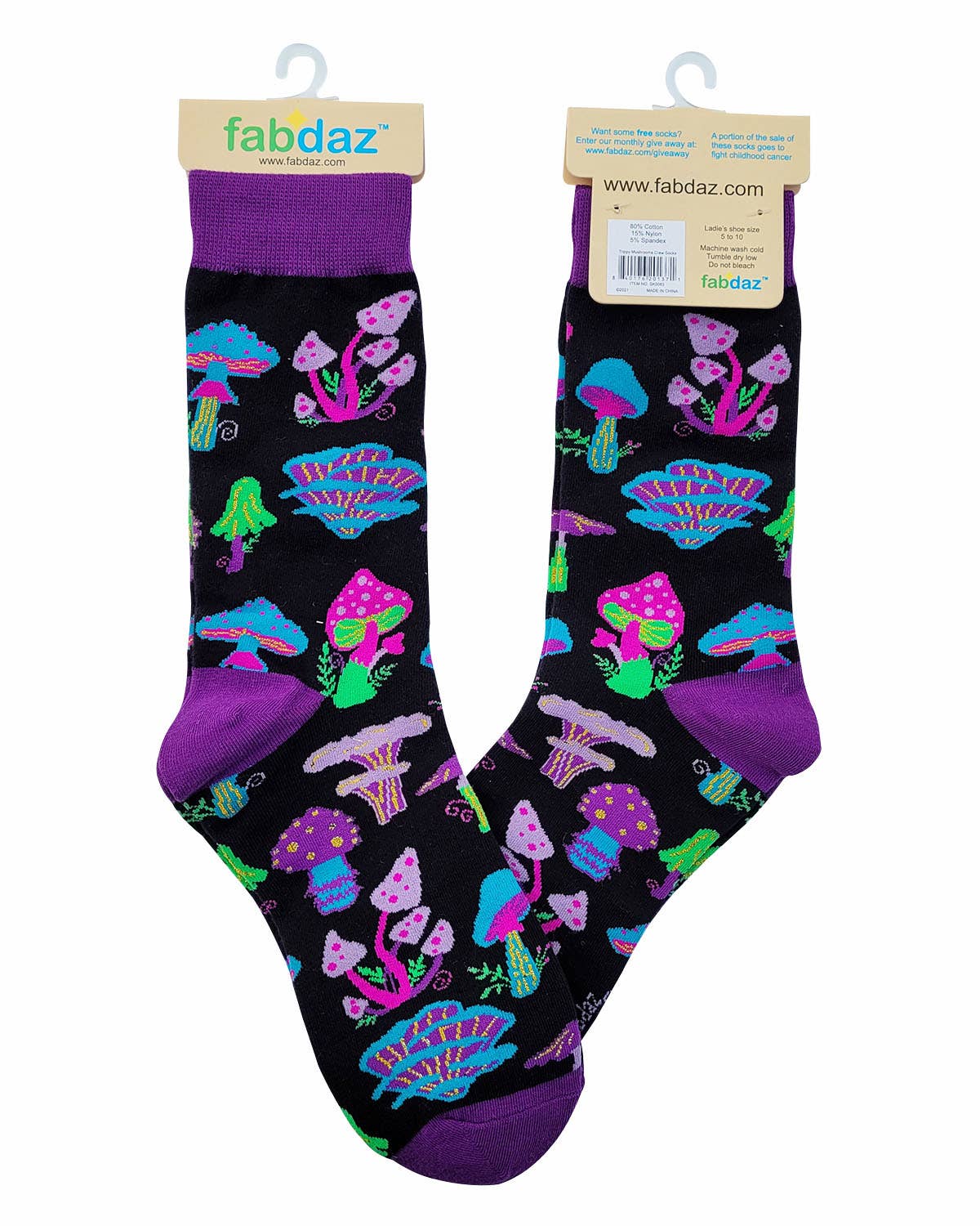 Socks 6. Trippy Mushrooms Women's Novelty Crew Socks