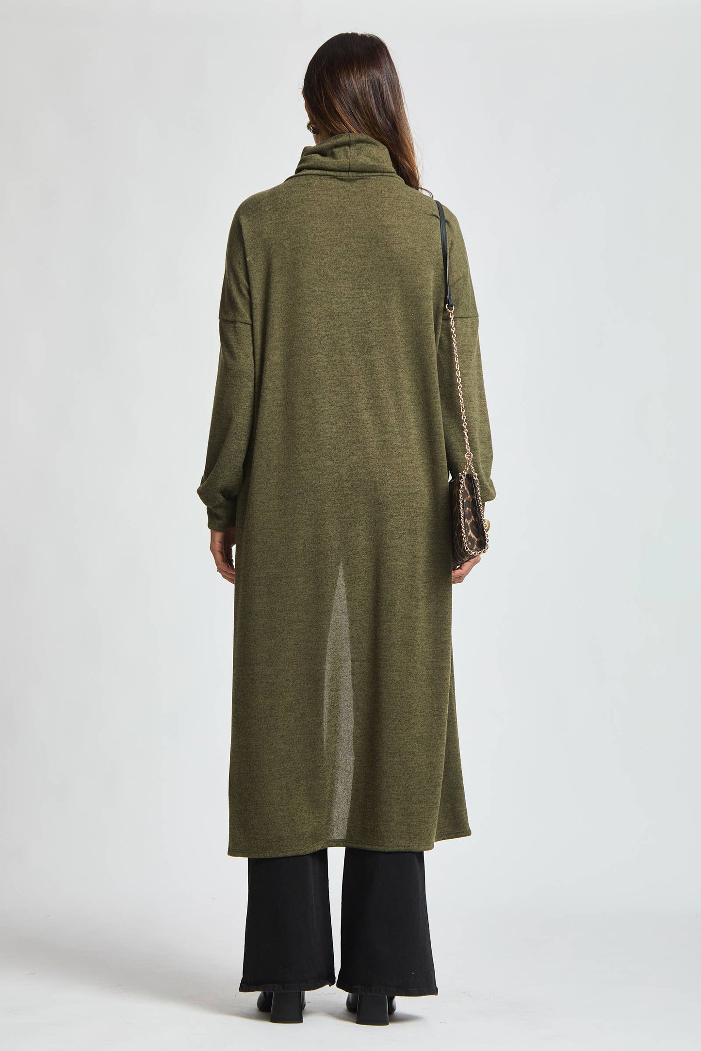 Flowy Surplice Wrap Duster