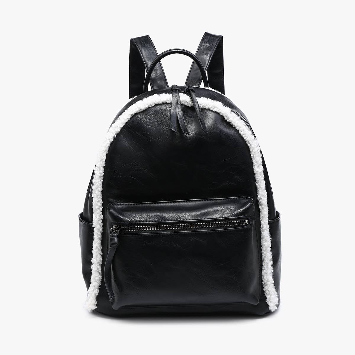 Sherpa Trim Backpack – Front Pocket Vegan Bag | BP2420