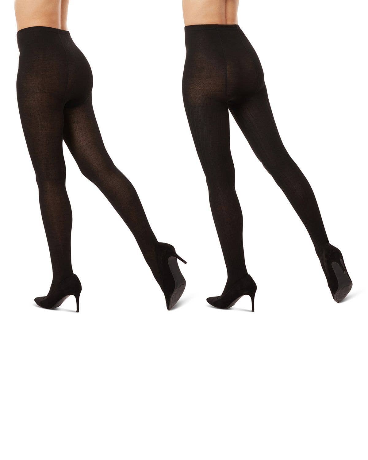 Rib/Solid Sweater Tights 2 Pair Pack