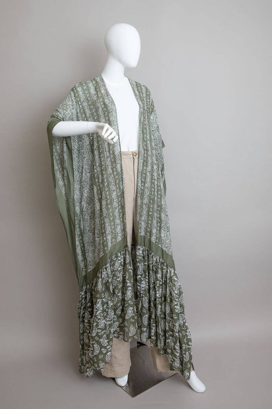 Paisley Perfection Free Flow Kimono 🦋 - Boho: Olive