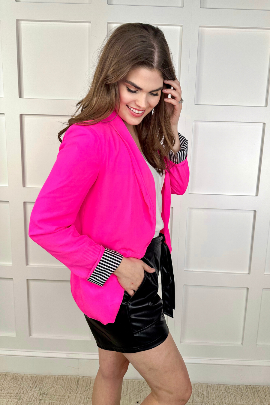 New York Minute Faux Leather Shorts