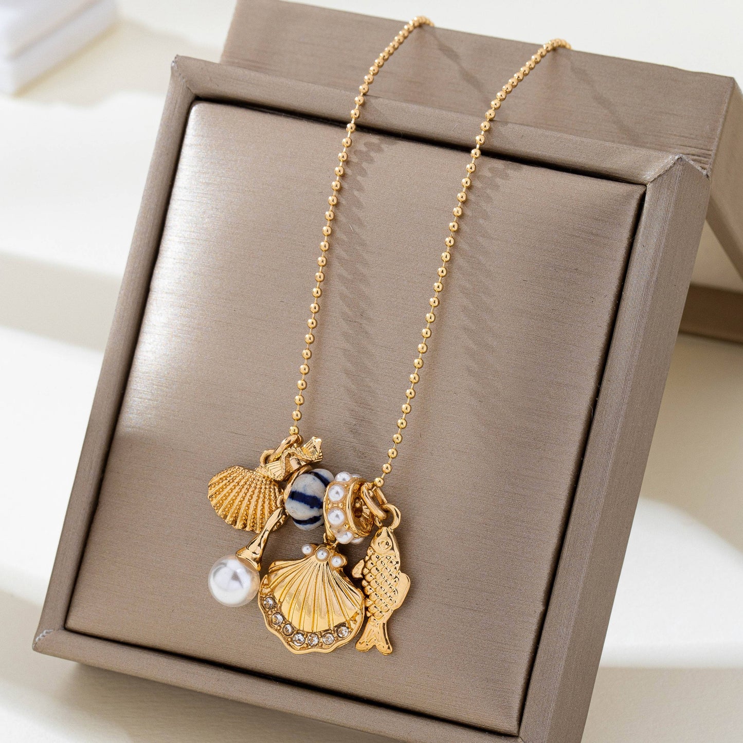 Nautical Charm Ball Chain Necklace | 80N92909