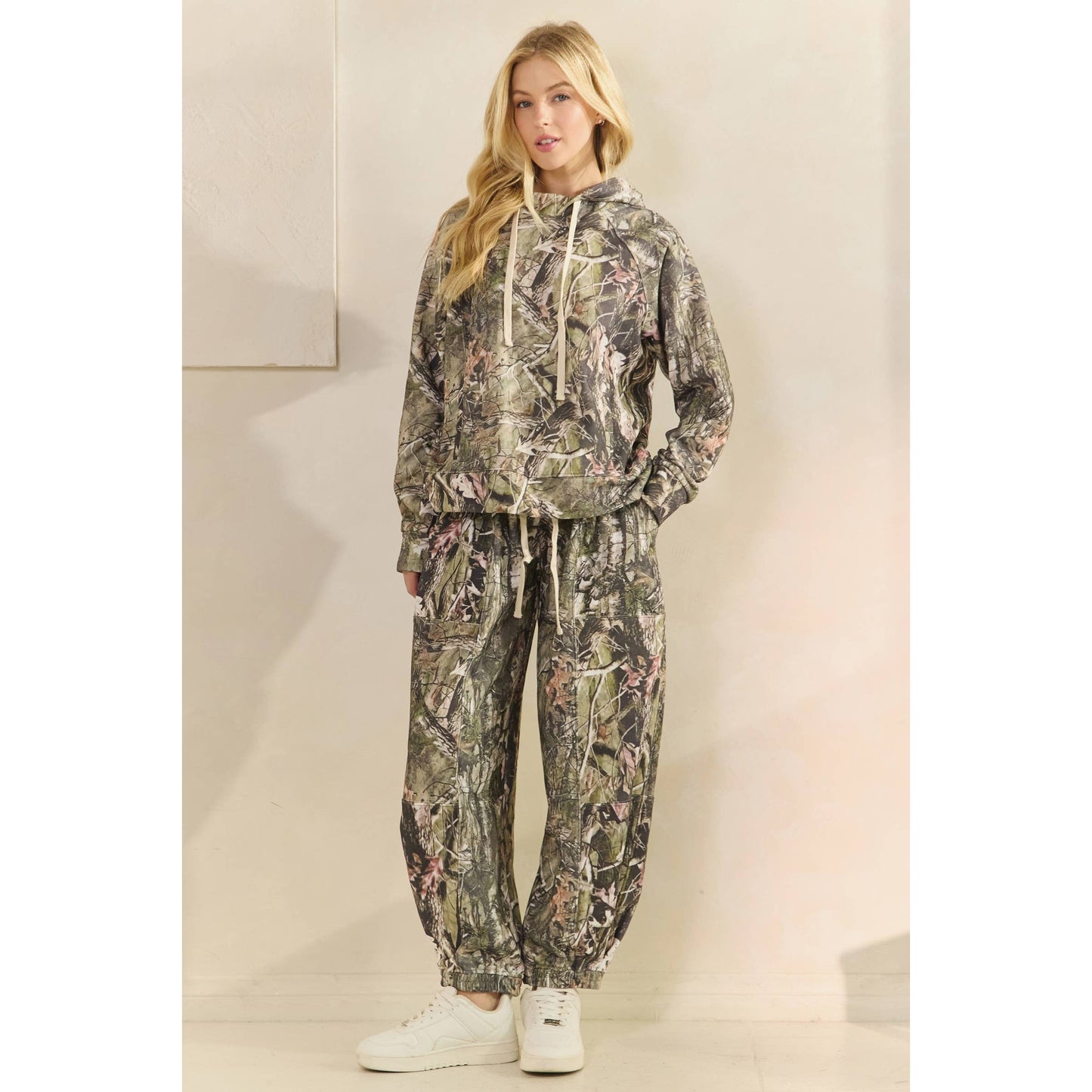 Printed French Terry Pants: Camo B / L