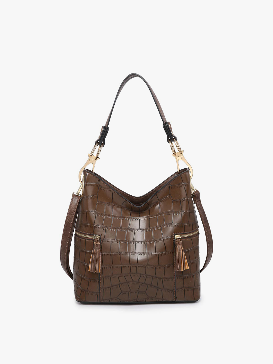 P2. Rochelle Crocodile Print Hobo Bag