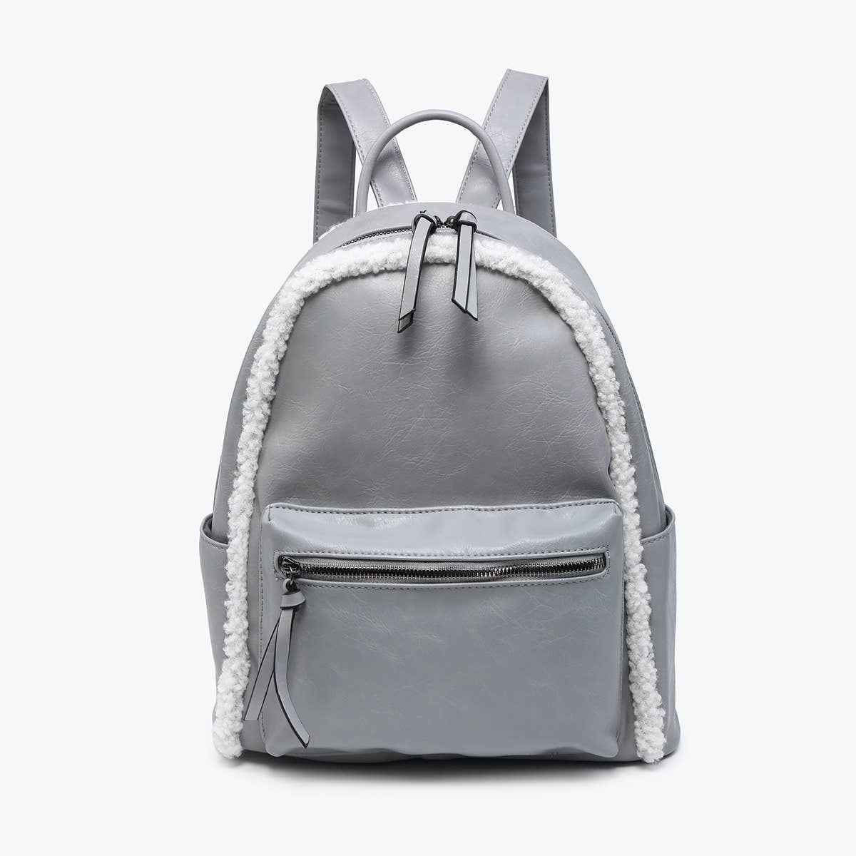 Sherpa Trim Backpack – Front Pocket Vegan Bag | BP2420